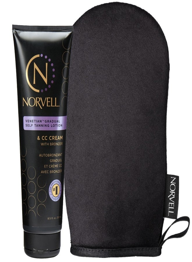 Norvell Tanning Bundle: Self Tan Extender Lotion, 8,5 fl. oz. + Streak Free Tan Applicator Mitt - Premium After Tanning Lotion Moisturizer and Washable Mitt for Flawless Results - Image 1